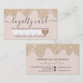 Meisjes-chic Gold glitter druppelt in de bruine ro Klantenkaartje (Voorkant / Achterkant)