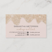 Meisjes-chic Gold glitter druppelt in de bruine ro Klantenkaartje (Achterkant)