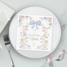 Meisjes Christelijke Doop Pastel Boog Wilde Bloem