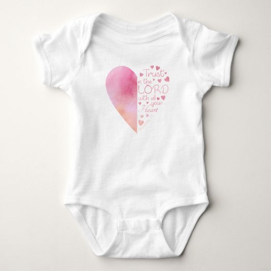 Meisjes Christelijke Heart Faith Trust in The Lord Romper (Voorkant)