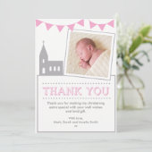 Meisjes Christening/Baptisme Dank je wel Bedankkaart (Staand voorkant)