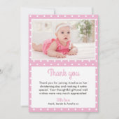 Meisjes Christening/Baptisme Hartelijk dank Bedankkaart (Voorkant)
