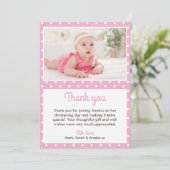 Meisjes Christening/Baptisme Hartelijk dank Bedankkaart (Staand voorkant)