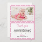 Meisjes Christening/Baptisme Hartelijk dank Bedankkaart (Voorkant / Achterkant)