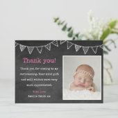 Meisjes Christening/Baptisme Hartelijk dank Bedankkaart (Staand voorkant)