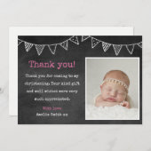 Meisjes Christening/Baptisme Hartelijk dank Bedankkaart (Voorkant / Achterkant)