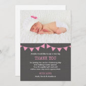 Meisjes Christening/Baptisme Hartelijk dank Bedankkaart (Voorkant / Achterkant)