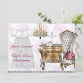 Meisjes Christening Uitnodiging (Staand voorkant)