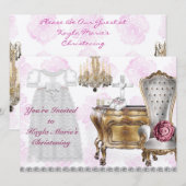 Meisjes Christening Uitnodiging (Voorkant / Achterkant)