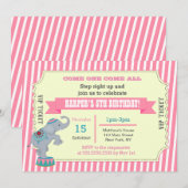 Meisjes Circus Carnaval Ticket Verjaardag Uitnodig Kaart (Voorkant / Achterkant)