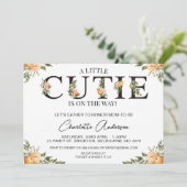Meisjes Clementine Cutie Baby shower Invitation Kaart (Staand voorkant)