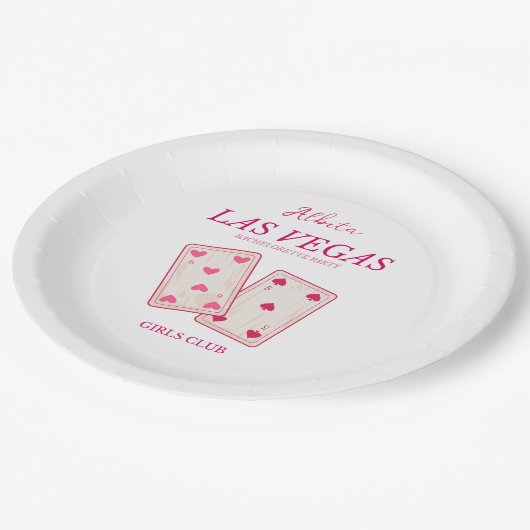 Meisjes Club Las Vegas vrijgezellenfeest Papieren Bordje (Gekanteld)