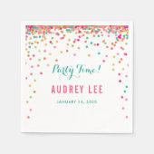 Meisjes confetti strooit verjaardagsfeestdecor servet (Voorkant)