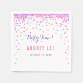 Meisjes confetti strooit verjaardagsfeestdecor servet (Voorkant)