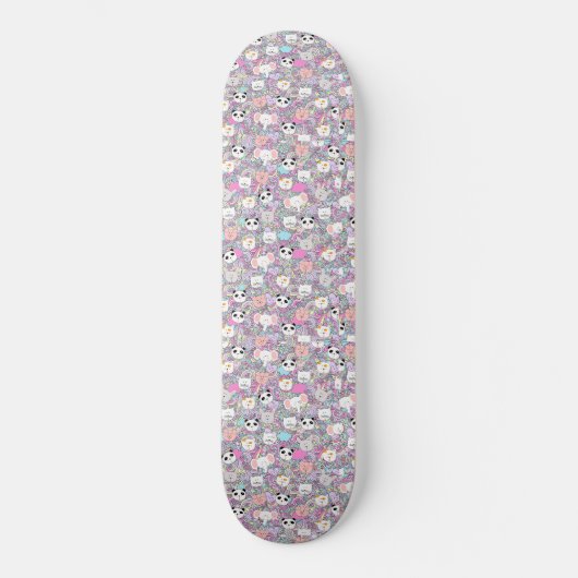 Meisjes Cool Kawaii Animals Skateboard Pastel Colo (Voorkant)