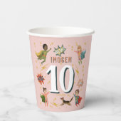 Meisjes Cool Roze Superheld Kids Verjaardag Papieren Bekers (Achterkant)