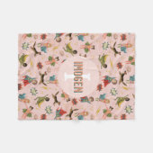 Meisjes Cool Roze Superheld Kinder Fleece Deken (Voorkant (Horizontaal))