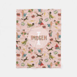 Meisjes Cool Roze Superheld Kinder Fleece Deken