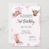 Meisjes Cowgirl Verjaardag Uitnodiging (Voorkant)