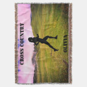 Meisjes Cross Country Running Pink Sky Gooi Deken (Voorkant Verticaal)