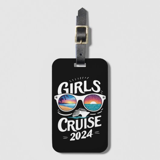 Meisjes Cruise Reis 2024 Vakantie Liefhebbers Bagagelabel (Voorkant (verticaal))