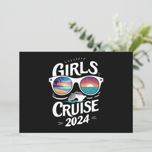 Meisjes Cruise Reis 2024 Vakantie Liefhebbers Kaart (Staand voorkant)