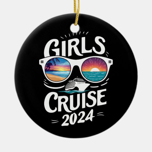 Meisjes Cruise Reis 2024 Vakantie Liefhebbers Keramisch Ornament (Voorkant)
