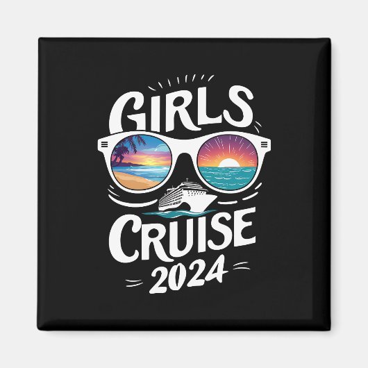 Meisjes Cruise Reis 2024 Vakantie Liefhebbers Magneet (Voorkant)