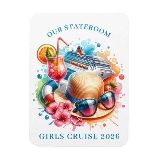 Meisjes Cruise Schip Hut Magneet (Verticaal)