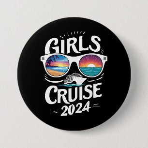 Meisjes Cruise Trip 2024 Vakantie Liefhebbers Ronde Button 7,6 Cm