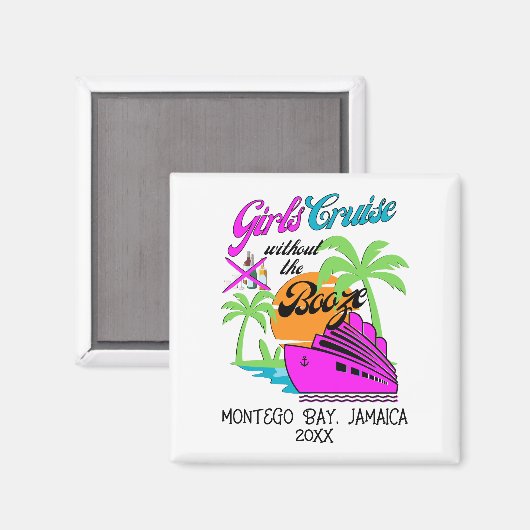 MEISJES CRUISE ZONDER ALCOHOL Beste vriendinnen va Magneet (Voorkant / Achterkant)