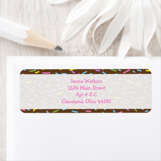 Meisjes cupcakes retour adres label (Insitu)