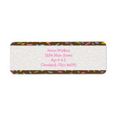 Meisjes cupcakes retour adres label (Voorkant)