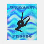 Meisjes Custom Gymnastiek Blauw Groen Fleece Deken (Voorkant)