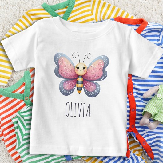 Meisjes Cute Aesthetisch  Roze en Grijs Vlinder