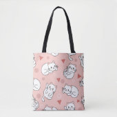 Meisjes Cute Kitty Kat Patroon Tote Bag (Voorkant)