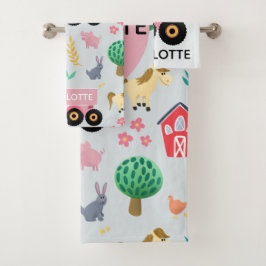 Meisjes Cute & Modern Roze Boerderij Tractor Patte Bad Handdoek