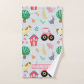 Meisjes Cute & Modern Roze Boerderij Tractor Patte Bad Handdoek (Handdoek)