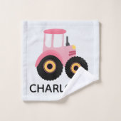 Meisjes Cute & Modern Roze Boerderij Tractor Patte Bad Handdoek (Wasdoekje)