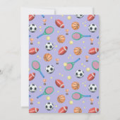 Meisjes Cute Paarse sport Cartoons Birthday Kaart (Achterkant)