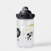 Meisjes Cute Paarse Tractor Kinder School Waterfles (Achterkant)