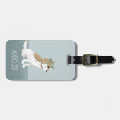 Meisjes Cute Puppyshows Bloemen Kinderen Bagagelabel (Voorkant horizontaal)