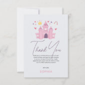 Meisjes Cute Roze Prinses Verjaardag  Bedankkaart (Voorkant)
