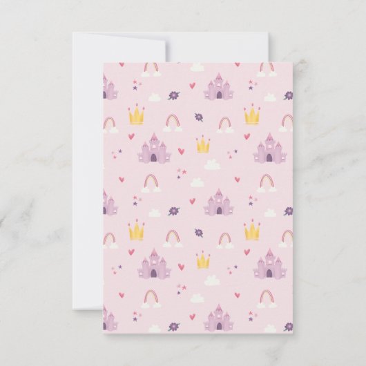 Meisjes Cute Roze Prinses Verjaardag  Bedankkaart (Achterkant)