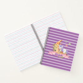 Meisjes Cute Unicorn Bloemen Gepersonaliseerde naa Notitieboek