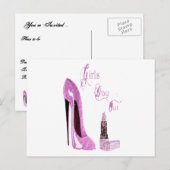 Meisjes dag/nacht uit Uitnodigingskaart Uitnodiging Briefkaart (Voorkant / Achterkant)