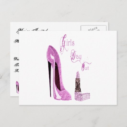 Meisjes dag/nacht uit Uitnodigingskaart Uitnodiging Briefkaart (Voorkant / Achterkant)