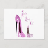 Meisjes dag/nacht uit Uitnodigingskaart Uitnodiging Briefkaart (Voorkant)