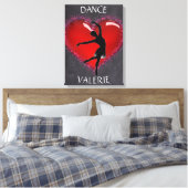 Meisjes Dance Chalkboard Heart w/ Gepersonaliseerd Canvas Afdruk (Insitu (Slaapkamer))