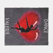 Meisjes Dance Chalkboard Heart w/ Gepersonaliseerd Fleece Deken (Voorkant (Horizontaal))